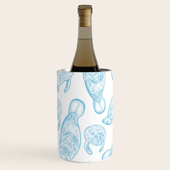 Manatees - Light Blue Wine Chiller Gallery Image 3