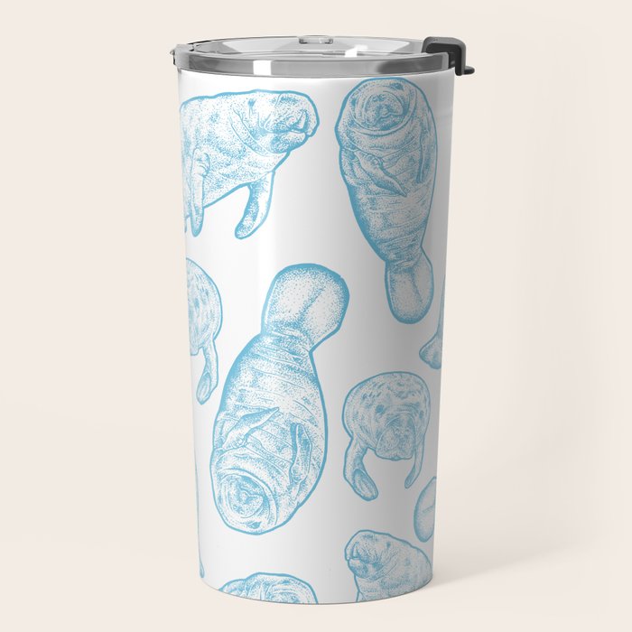Manatees - Light Blue Travel Mug Gallery Image 2