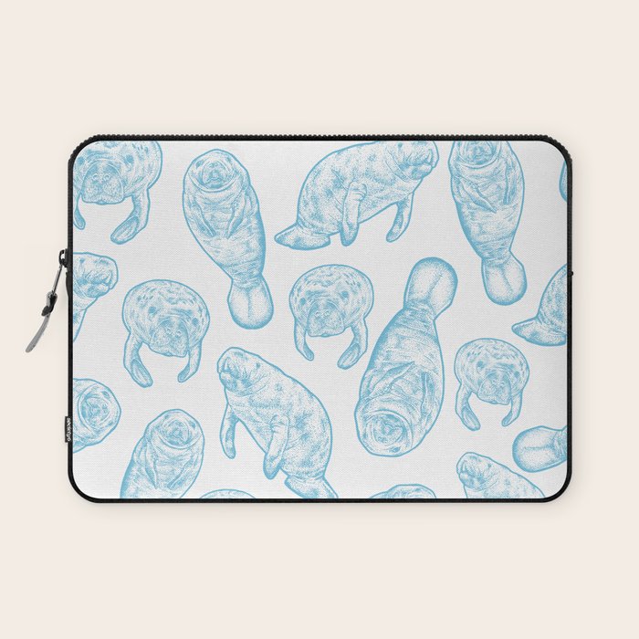 Manatees - Light Blue Laptop Sleeve Gallery Image 1