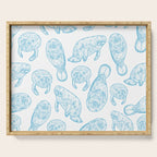Manatees - Light Blue Serving Tray Gallery Image 1