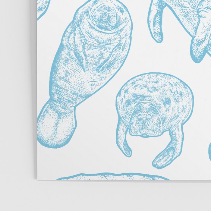 Manatees - Light Blue Poster Gallery Image 3