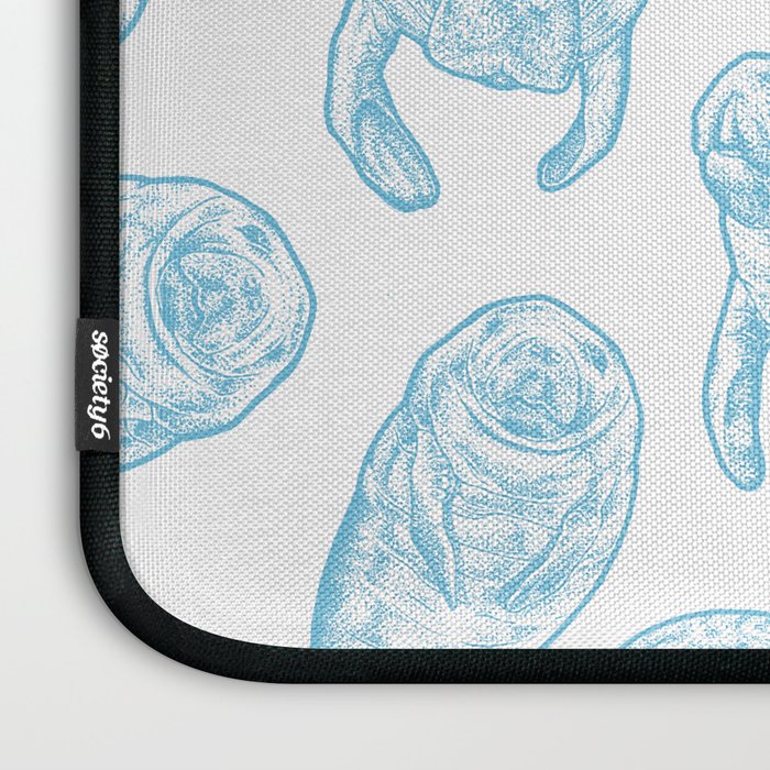 Manatees - Light Blue Laptop Sleeve Gallery Image 3