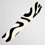 Modern Liquid Swirl Abstract Pattern Square in Almond Cream and Black Table Runner Gallery Image 3