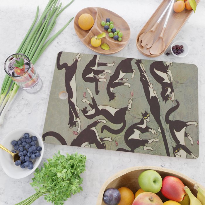 Edited magazine cover - The Lone hand - 1909 Cat Playing With Mouse Vintage Pattern Cutting Board Gallery Image 2