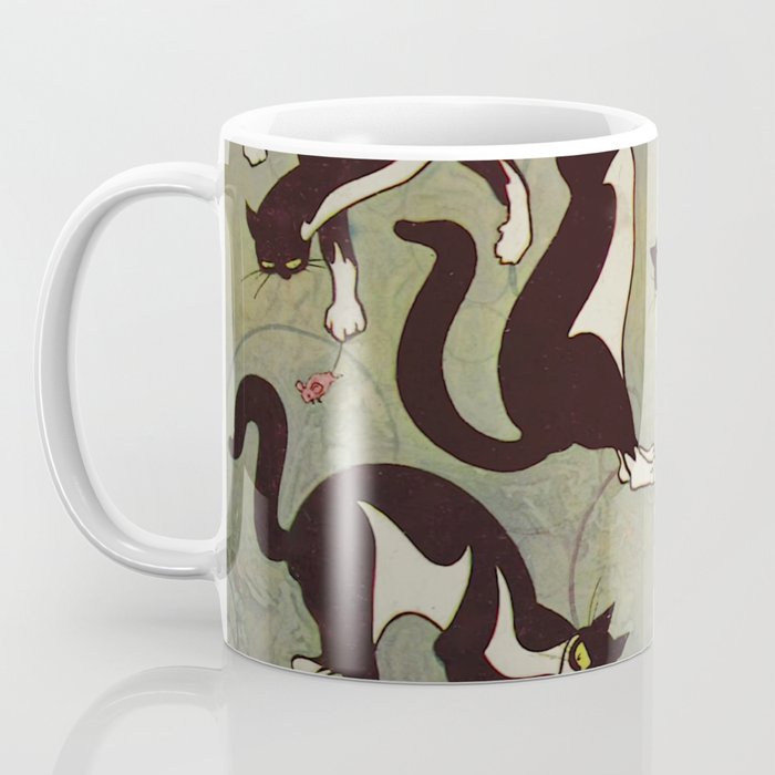 Edited magazine cover - The Lone hand - 1909 Cat Playing With Mouse Vintage Pattern Coffee Mug Gallery Image 3