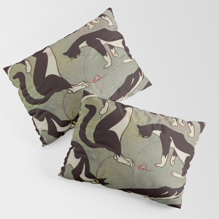 Edited magazine cover - The Lone hand - 1909 Cat Playing With Mouse Vintage Pattern Pillow Sham Gallery Image 3