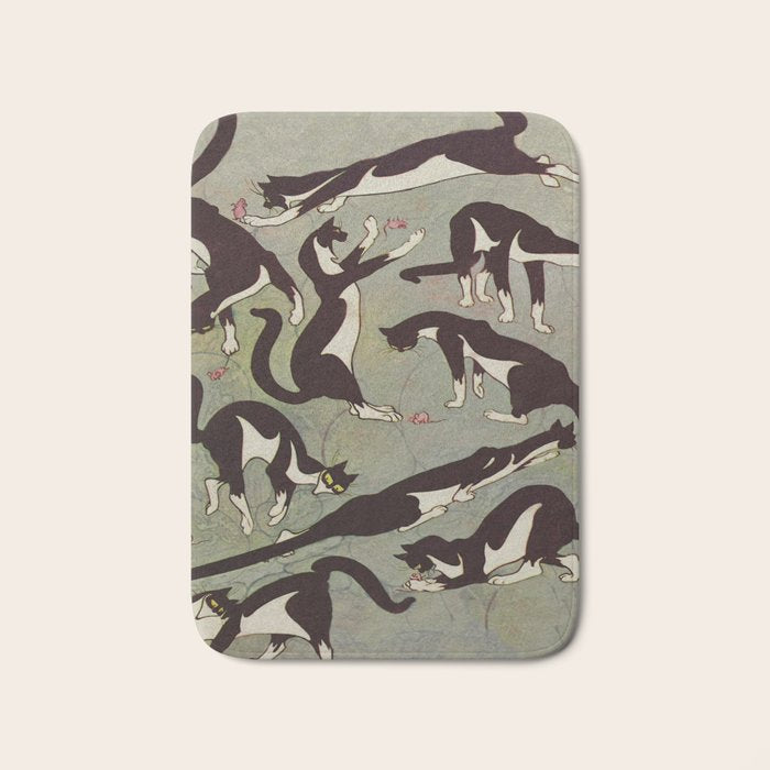 Edited magazine cover - The Lone hand - 1909 Cat Playing With Mouse Vintage Pattern Bath Mat Gallery Image 1