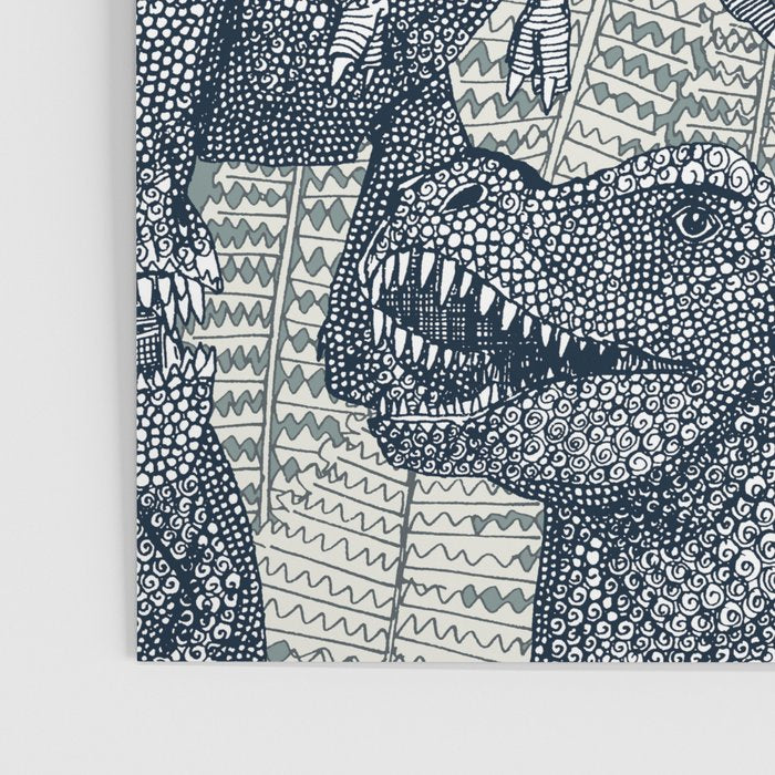 Tyrannosaurus rex indigo Poster Gallery Image 3