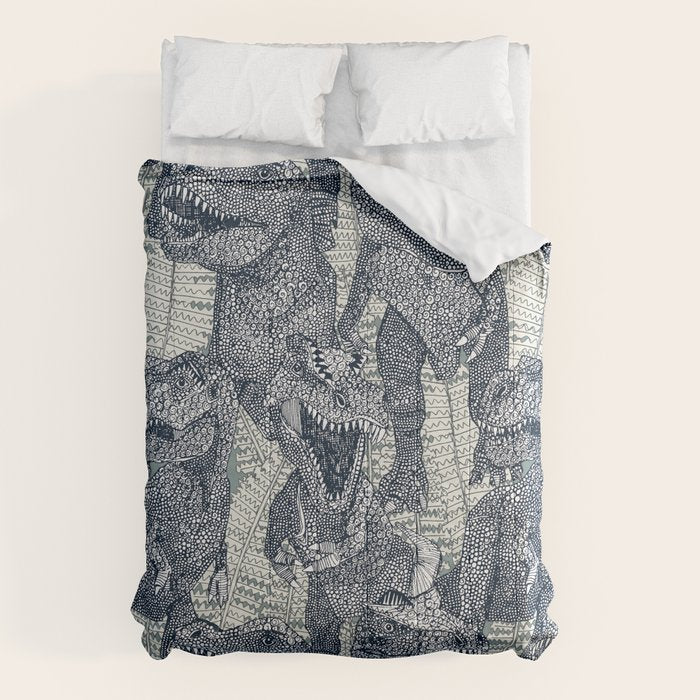 Tyrannosaurus rex indigo Comforter Gallery Image 1