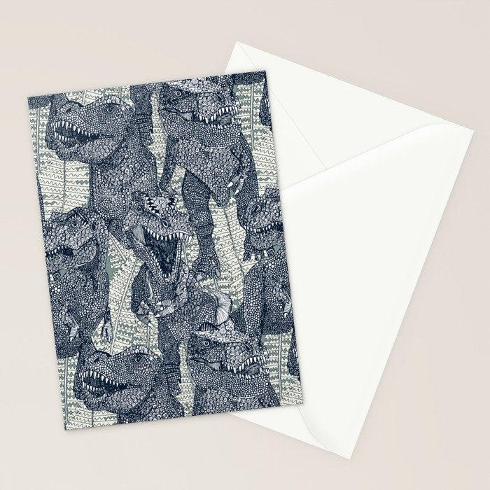 Tyrannosaurus rex indigo Stationery Card Gallery Image 2