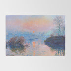Claude Monet Sunset on the Seine at Lavacourt, Winter (High Res & Color Restored) Rug Gallery Image 2