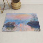 Claude Monet Sunset on the Seine at Lavacourt, Winter (High Res & Color Restored) Rug Gallery Image 1