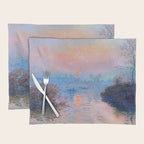Claude Monet Sunset on the Seine at Lavacourt, Winter (High Res & Color Restored) Placemat Gallery Image 1