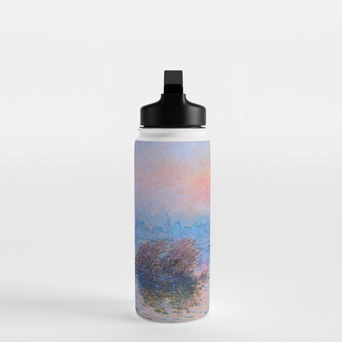 Claude Monet Sunset on the Seine at Lavacourt, Winter (High Res & Color Restored) Water Bottle Gallery Image 3