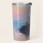 Claude Monet Sunset on the Seine at Lavacourt, Winter (High Res & Color Restored) Travel Mug Gallery Image 2