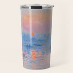 Claude Monet Sunset on the Seine at Lavacourt, Winter (High Res & Color Restored) Travel Mug Gallery Image 1
