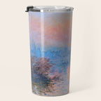 Claude Monet Sunset on the Seine at Lavacourt, Winter (High Res & Color Restored) Travel Mug Gallery Image 3