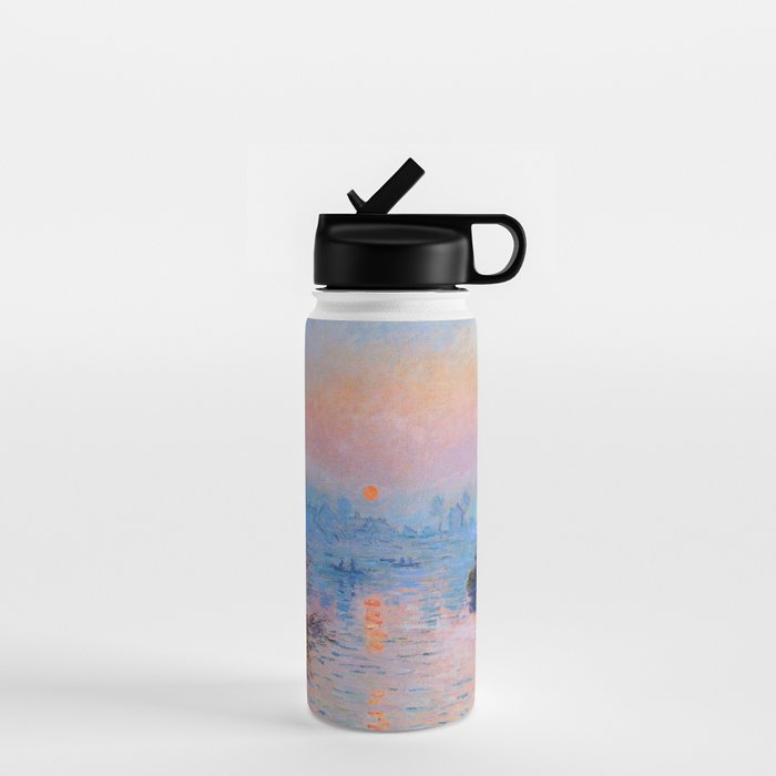 Claude Monet Sunset on the Seine at Lavacourt, Winter (High Res & Color Restored) Water Bottle Gallery Image 1