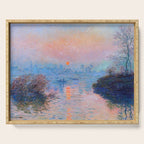 Claude Monet Sunset on the Seine at Lavacourt, Winter (High Res & Color Restored) Serving Tray Gallery Image 1