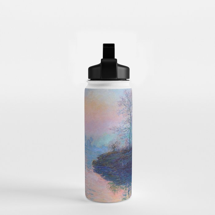 Claude Monet Sunset on the Seine at Lavacourt, Winter (High Res & Color Restored) Water Bottle Gallery Image 2