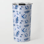 Blue and White Sea Life Travel Mug Gallery Image 1