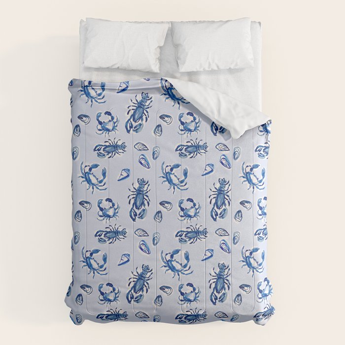 Blue and White Sea Life Comforter Gallery Image 1