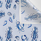 Blue and White Sea Life Wall Tapestry Gallery Image 3