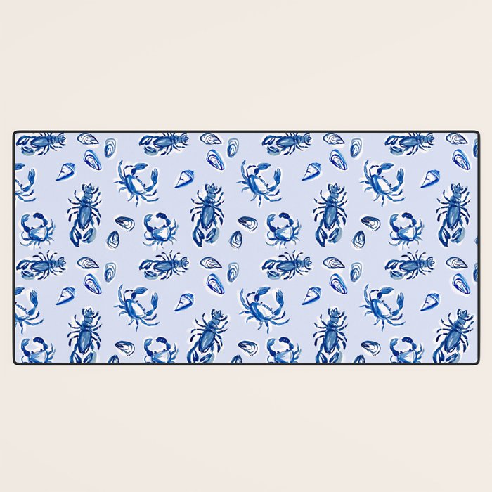 Blue and White Sea Life Desk Mat Gallery Image 3