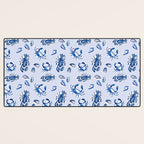 Blue and White Sea Life Desk Mat Gallery Image 3