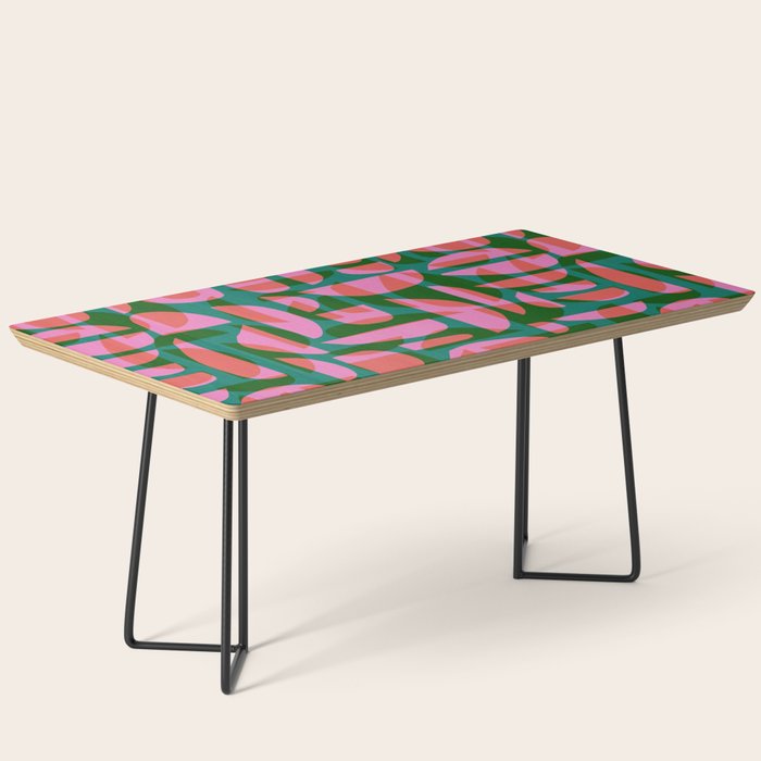 Simple Hand-cut Pattern #5 / Pink & Green Coffee Table Gallery Image 1