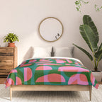Simple Hand-cut Pattern #5 / Pink & Green Comforter Gallery Image 3