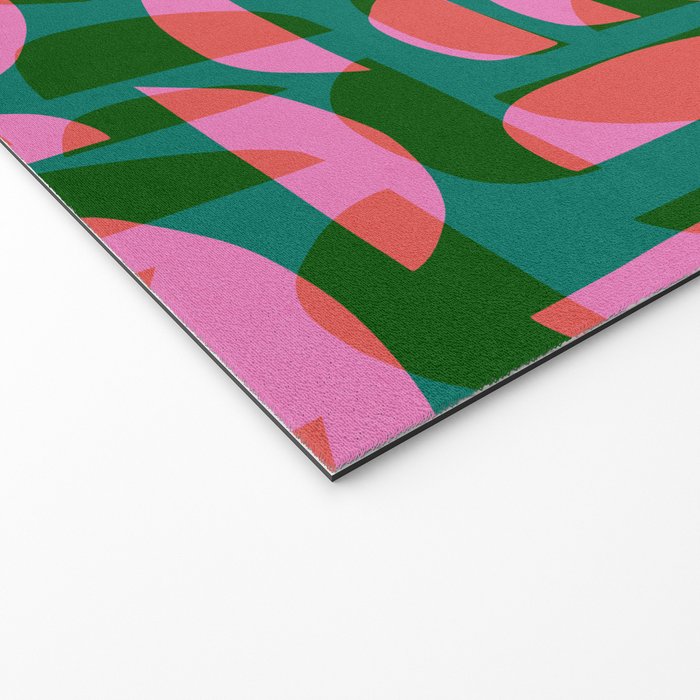 Simple Hand-cut Pattern #5 / Pink & Green Welcome Mat Gallery Image 2