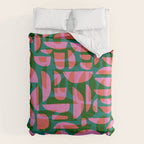 Simple Hand-cut Pattern #5 / Pink & Green Comforter Gallery Image 6