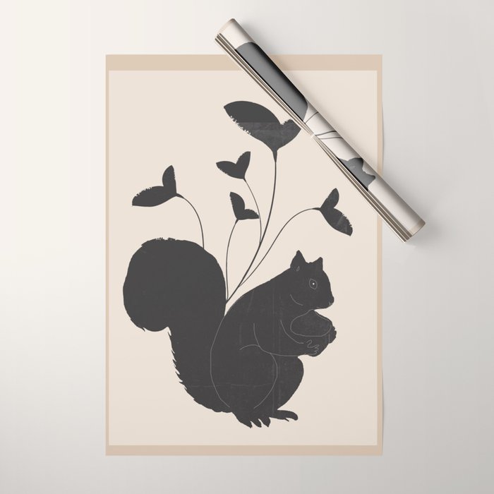 The Abstract Black Squirrel Wrapping Paper Gallery Image 1