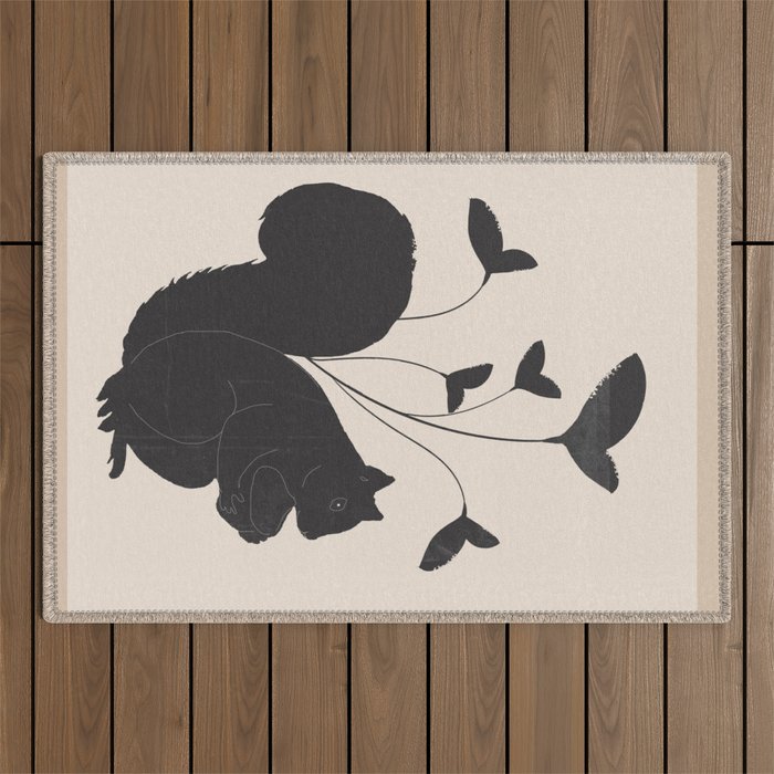 The Abstract Black Squirrel Outdoor Rug Gallery Image 1