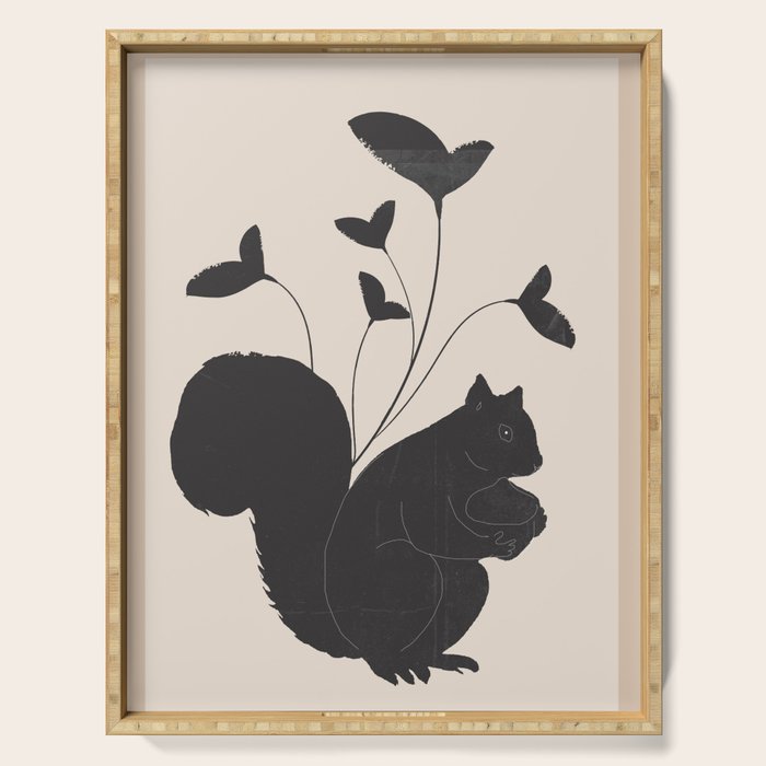 The Abstract Black Squirrel Serving Tray Gallery Image 1