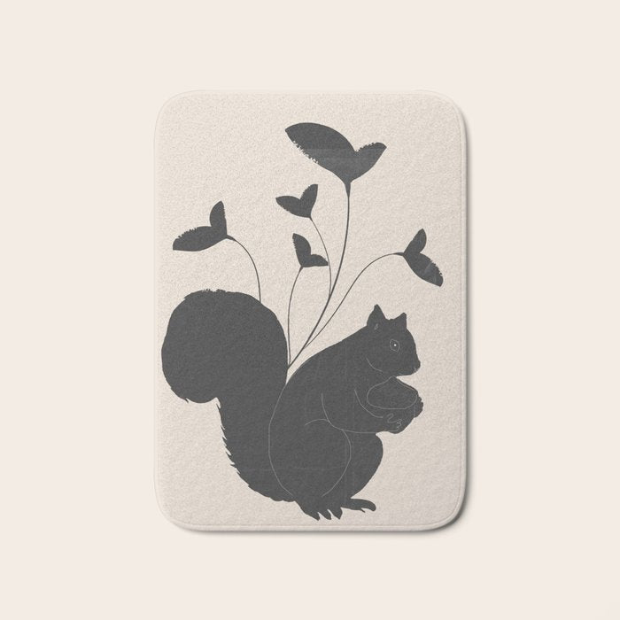 The Abstract Black Squirrel Bath Mat Gallery Image 1