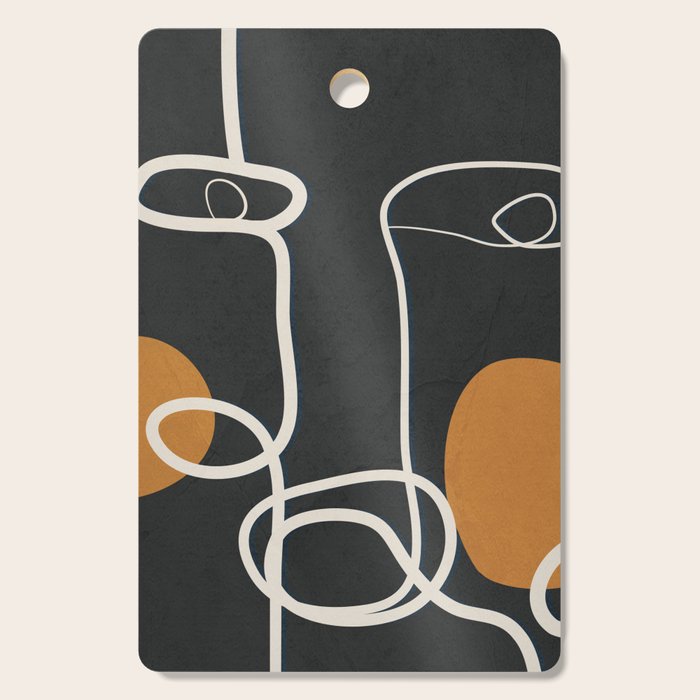 Abstract Face Line Art 04 Cutting Board Gallery Image 1