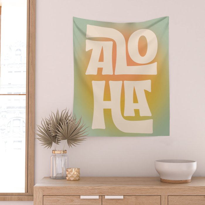 Aloha - Modern Art Print Wall Tapestry Gallery Image 2