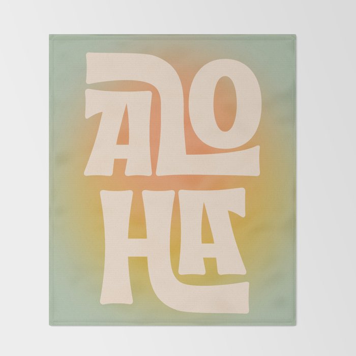 Aloha - Modern Art Print Throw Blanket Gallery Image 2