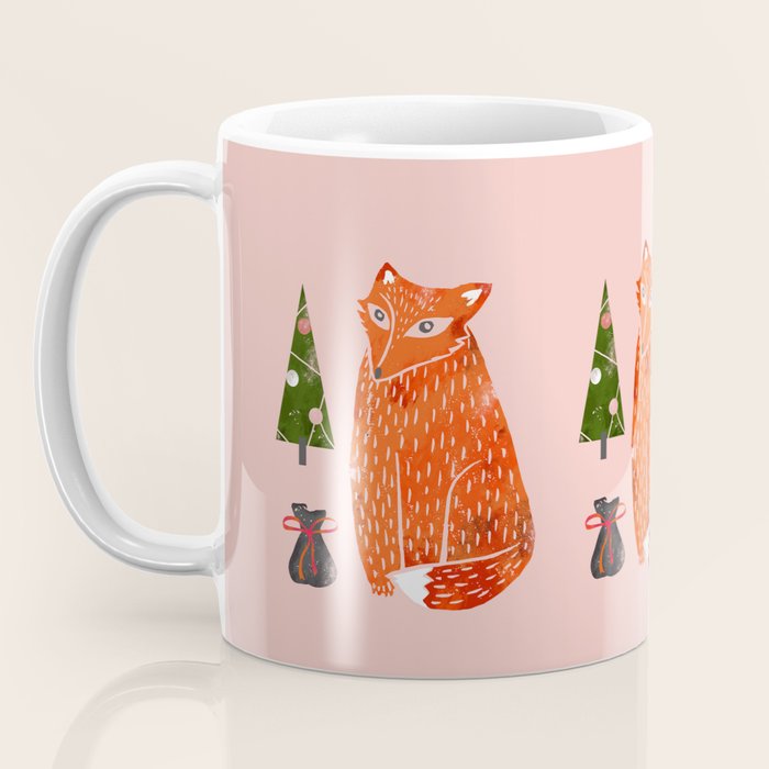 Christmas fox - illustration Coffee Mug Gallery Image 3