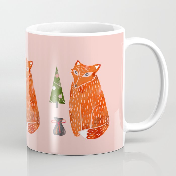 Christmas fox - illustration Coffee Mug Gallery Image 1