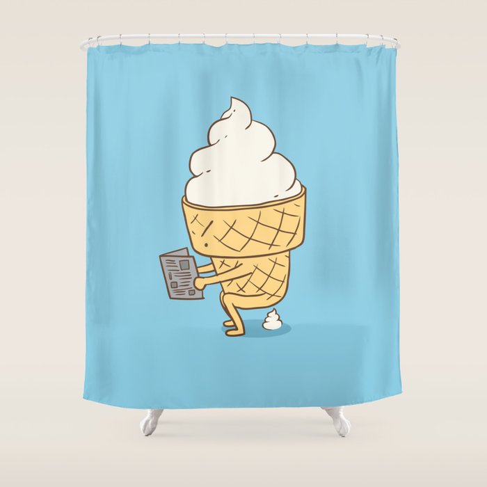 Everyone Poops (Blue) Shower Curtain Gallery Image 1