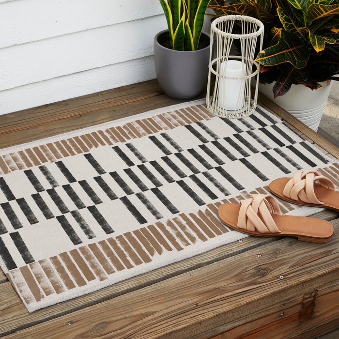 Rustic Organic Pattern Outdoor Rug Gallery Image 2