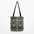 Celestial Forest Damask - black and cream Tote Bag Gallery Image 2