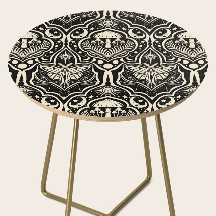 Celestial Forest Damask - black and cream Side Table Gallery Image 2