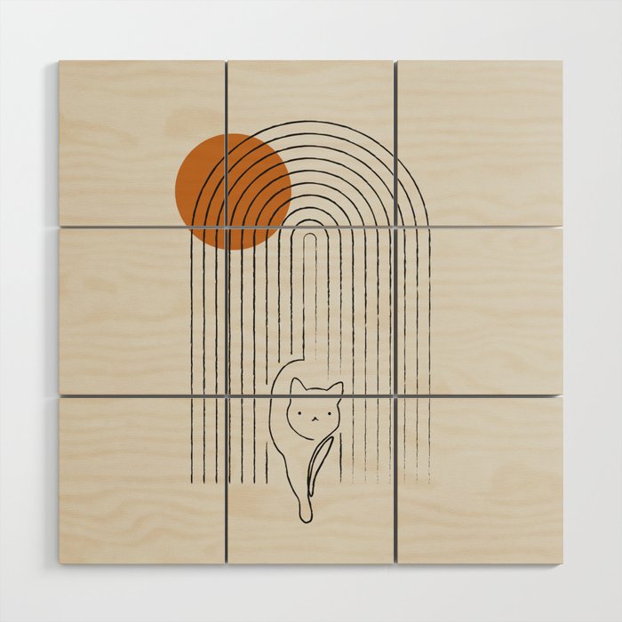 Cat Landscape 154 Wood Wall Art Gallery Image 1