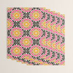 Folk Art Mandala - vintage pink, gold, and avocado green Wrapping Paper Gallery Image 3