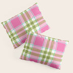 Pink Green Madras Plaid Pillow Sham Gallery Image 3