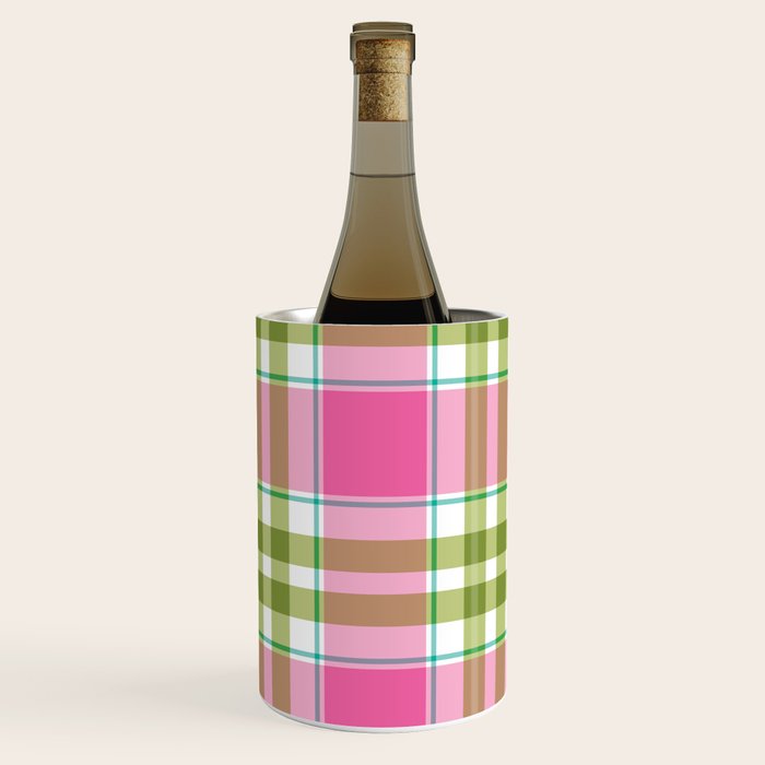 Pink Green Madras Plaid Wine Chiller Gallery Image 3